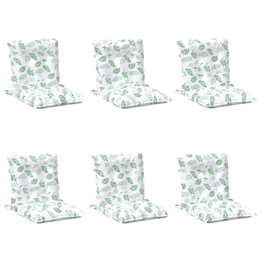 vidaXL Lowback Stuhlpolster Blatt 6 pcs Weiß 100 x 50 x 7 cm Oxford