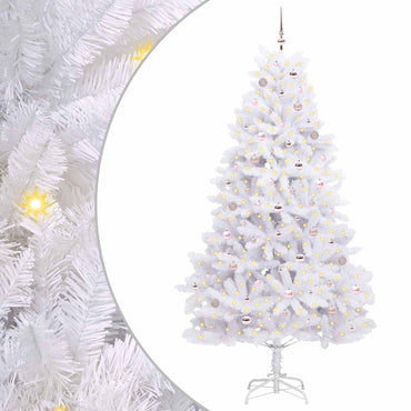 vidaXL Künstlicher klappbarer Weihnachtsbaum Weiß 240 cm PVC und Stahl