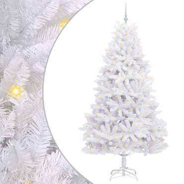 vidaXL Künstlicher klappbarer Weihnachtsbaum Weiß 240 cm PVC und Stahl
