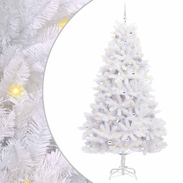 vidaXL Künstlicher klappbarer Weihnachtsbaum Weiß 240 cm PVC und Stahl