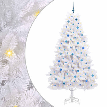 vidaXL Künstlicher klappbarer Weihnachtsbaum Weiß 240 cm PVC und Stahl
