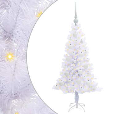 vidaXL Künstlicher Weihnachtsbaum Weiß 120 cm PVC und Stahl