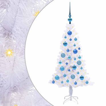vidaXL Künstlicher Weihnachtsbaum Weiß 120 cm PVC und Stahl
