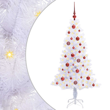 vidaXL Künstlicher Weihnachtsbaum Weiß 150 cm PVC und Stahl
