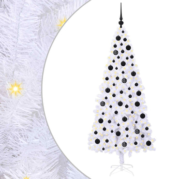 vidaXL Künstlicher Weihnachtsbaum Weiß 180 cm PVC und Stahl