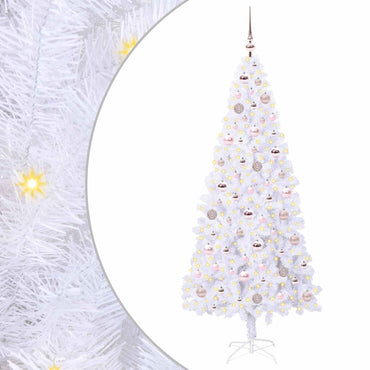 vidaXL Künstlicher Weihnachtsbaum Weiß 180 cm PVC und Stahl