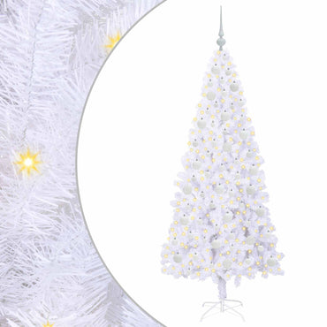 vidaXL Künstlicher Weihnachtsbaum Weiß 180 cm PVC und Stahl