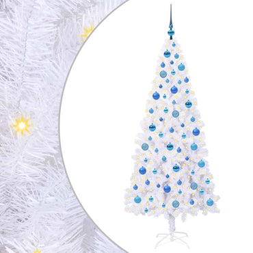 vidaXL Künstlicher Weihnachtsbaum Weiß 180 cm PVC und Stahl