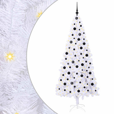 vidaXL Künstlicher Weihnachtsbaum Weiß 210 cm PVC und Stahl
