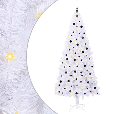 vidaXL Künstlicher Weihnachtsbaum Weiß 240 cm PVC und Stahl