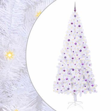 vidaXL Künstlicher Weihnachtsbaum Weiß 240 cm PVC und Stahl