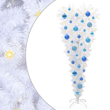vidaXL Künstlicher Weihnachtsbaum Weiß 120 cm PVC und Stahl