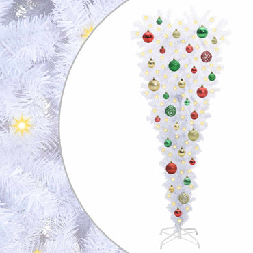 vidaXL Künstlicher Weihnachtsbaum Weiß 120 cm PVC und Stahl