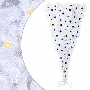 vidaXL Künstlicher Weihnachtsbaum Weiß 240 cm PVC und Stahl