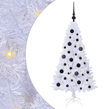 vidaXL Künstlicher Weihnachtsbaum Weiß 120 cm PVC und Stahl