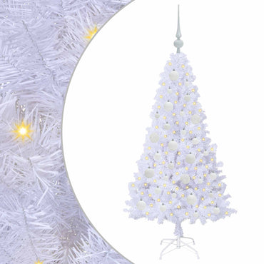 vidaXL Künstlicher Weihnachtsbaum Weiß 120 cm PVC und Stahl