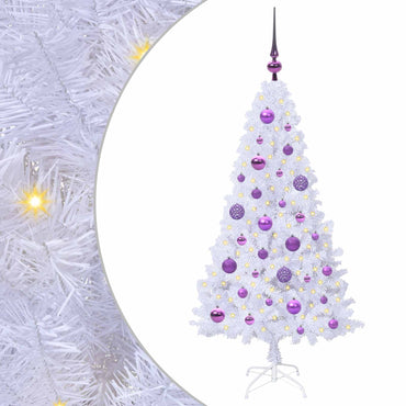 vidaXL Künstlicher Weihnachtsbaum Weiß 120 cm PVC und Stahl