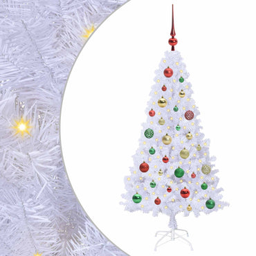 vidaXL Künstlicher Weihnachtsbaum Weiß 120 cm PVC und Stahl
