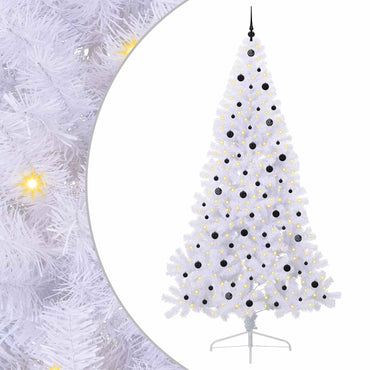 vidaXL Künstlicher Weihnachtsbaum Weiß 240 cm PVC und Stahl