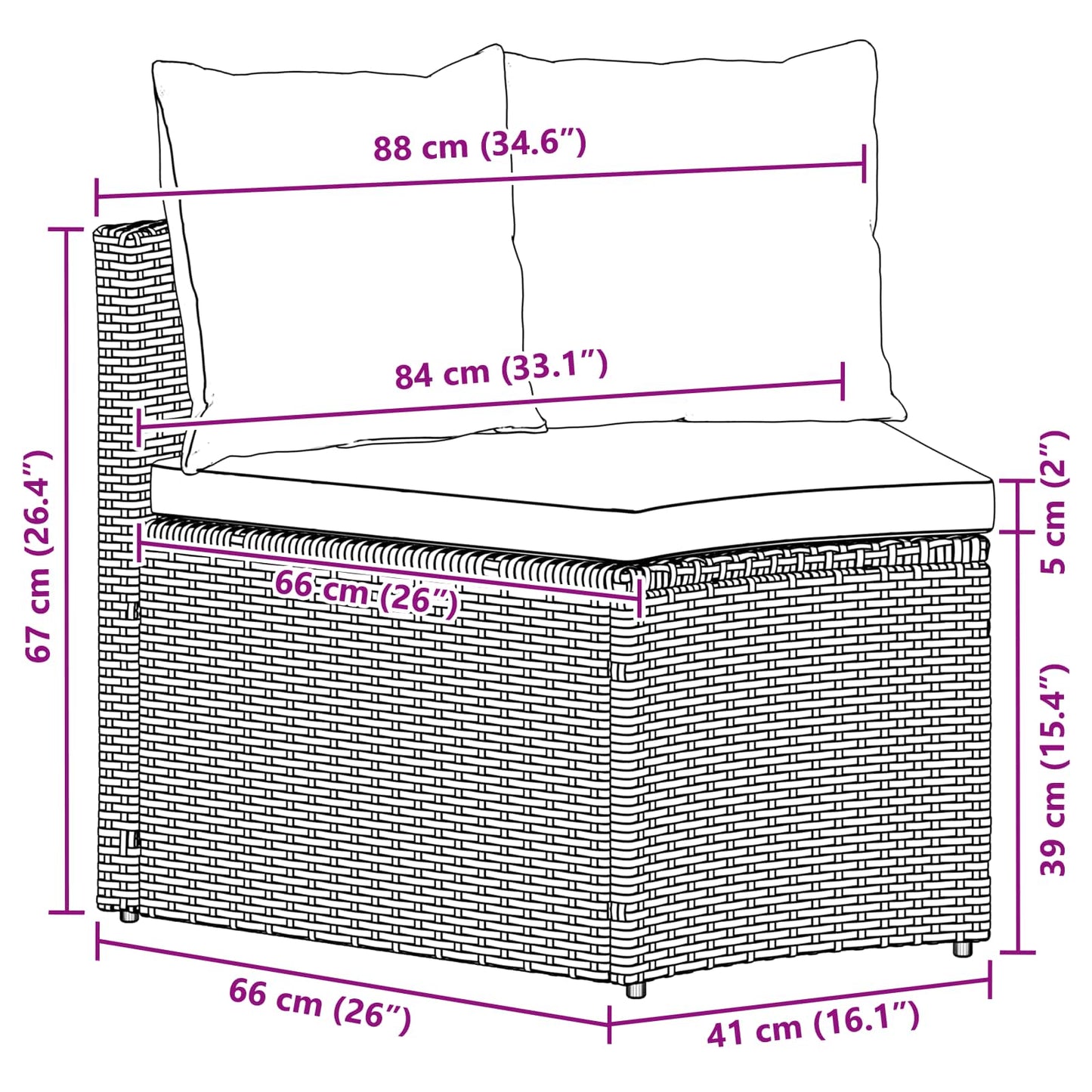 vidaXL Sofa Set 2 pcs Schwarz Massives Akazienholz und Poly Rattan