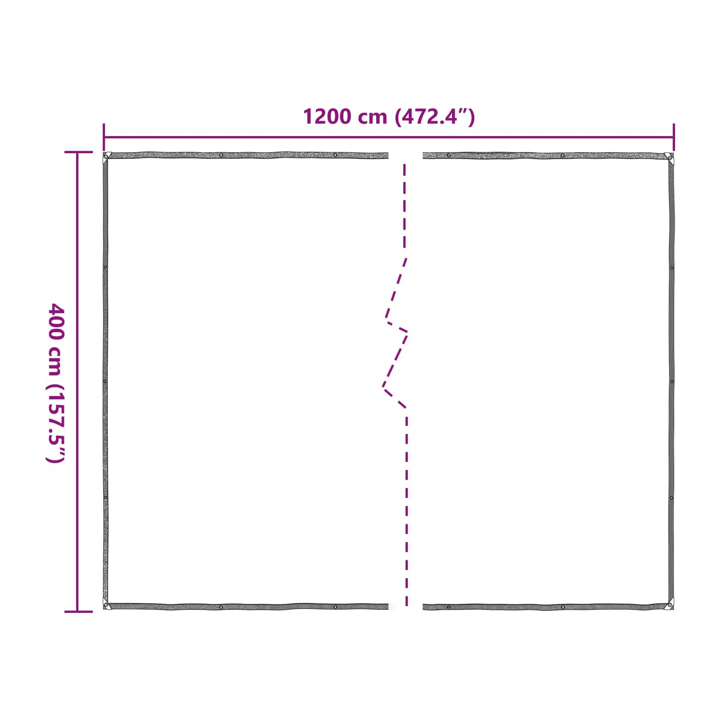 Plane mit Ösen Transparent 4 x 12 m Polyethylen