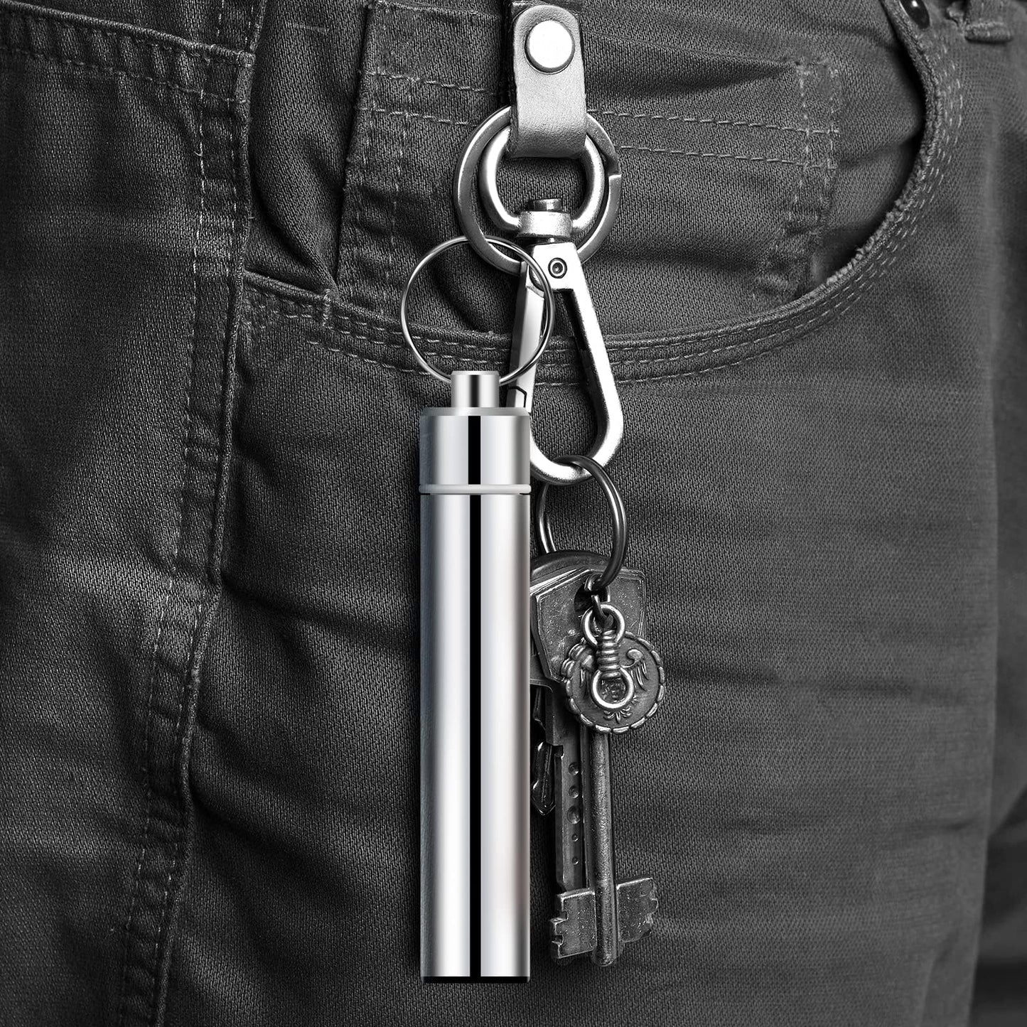 Ninelimi 7-teiliges tragbares Zahnstocher-Set aus Edelstahl (2er-Pack), wiederverwendbares Zahnstocher-Reinigungsset aus Metall mit Halter für Outdoor-Aktivitäten wie Picknick, Camping und Reisen