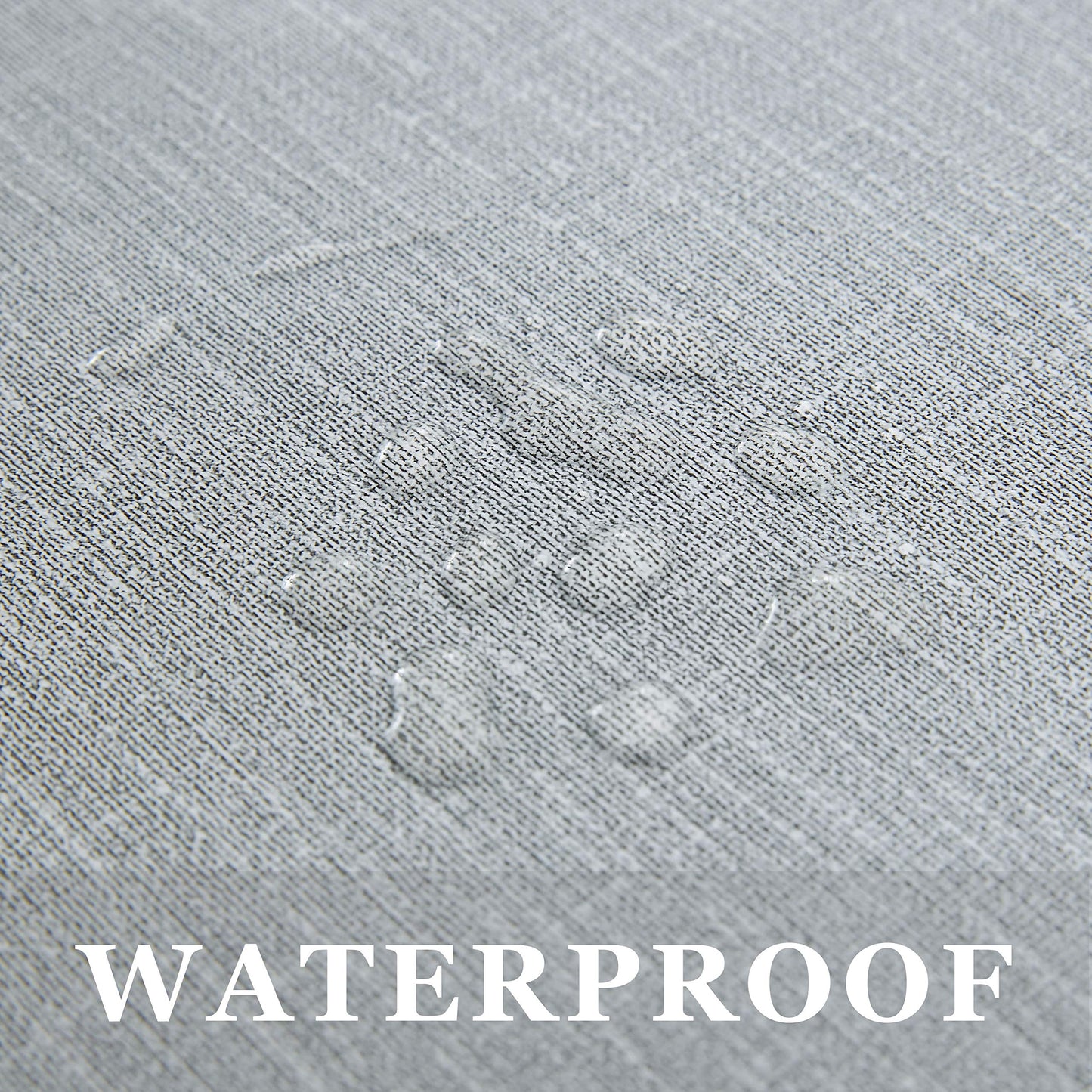 Runde Vinyl-Tischdecke von NLMUVW mit elastischem Rand und Flanellrücken, passgenaue PVC-Tischdecke, wasserdicht, abwischbar, für Picknicks, Partys und den Außenbereich, Hellgrau, 40–44 Zoll