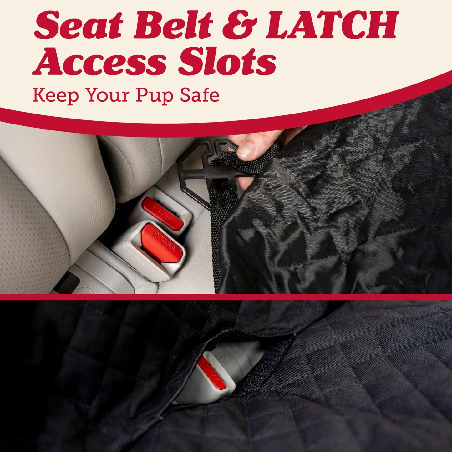 Lusso Gear Autositzbezug für Hunde – Wasserdichter, rutschfester Rücksitzschutz – Rücksitzbezug für Hunde – Universell passend für Limousinen, LKWs und SUVs – Kratzfester Rücksitzbezug – Maschinenwaschbar