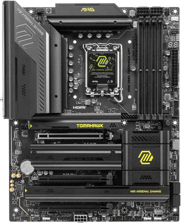 MSI MAG Z890 Tomahawk WiFi Gaming-Motherboard (Unterstützt Intel Core Ultra Series 2 Prozessoren, LGA 1851, DDR5, PCIe 5.0, M.2, SATA, 5 Gbit/s LAN, USB Typ-C, Wi-Fi 7, Bluetooth 5.4, Thunderbolt 4, ATX)