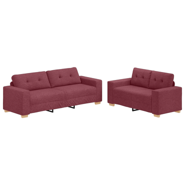 vidaXL Ensemble de canapés avec coussins 2 pcs Rouge bordeaux 221 x 78 x 80 cm Tissu