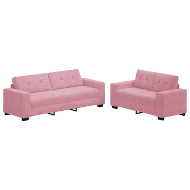 vidaXL | Ensemble de canapés | 2 pcs Rose 221 x 78 x 80 cm Velours