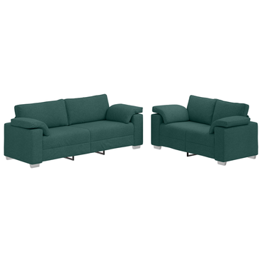 vidaXL Canapé 2 places Vert foncé 219 x 80 x 82 cm Tissu