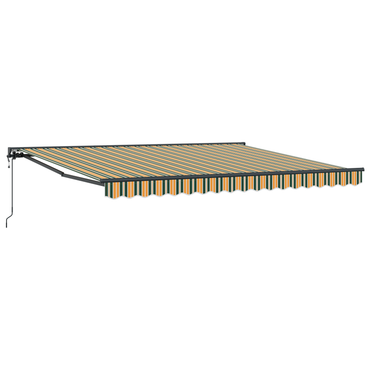 vidaXL Einziehbare Markise mit Grün und Weiß 400 x 350 cm Stoff