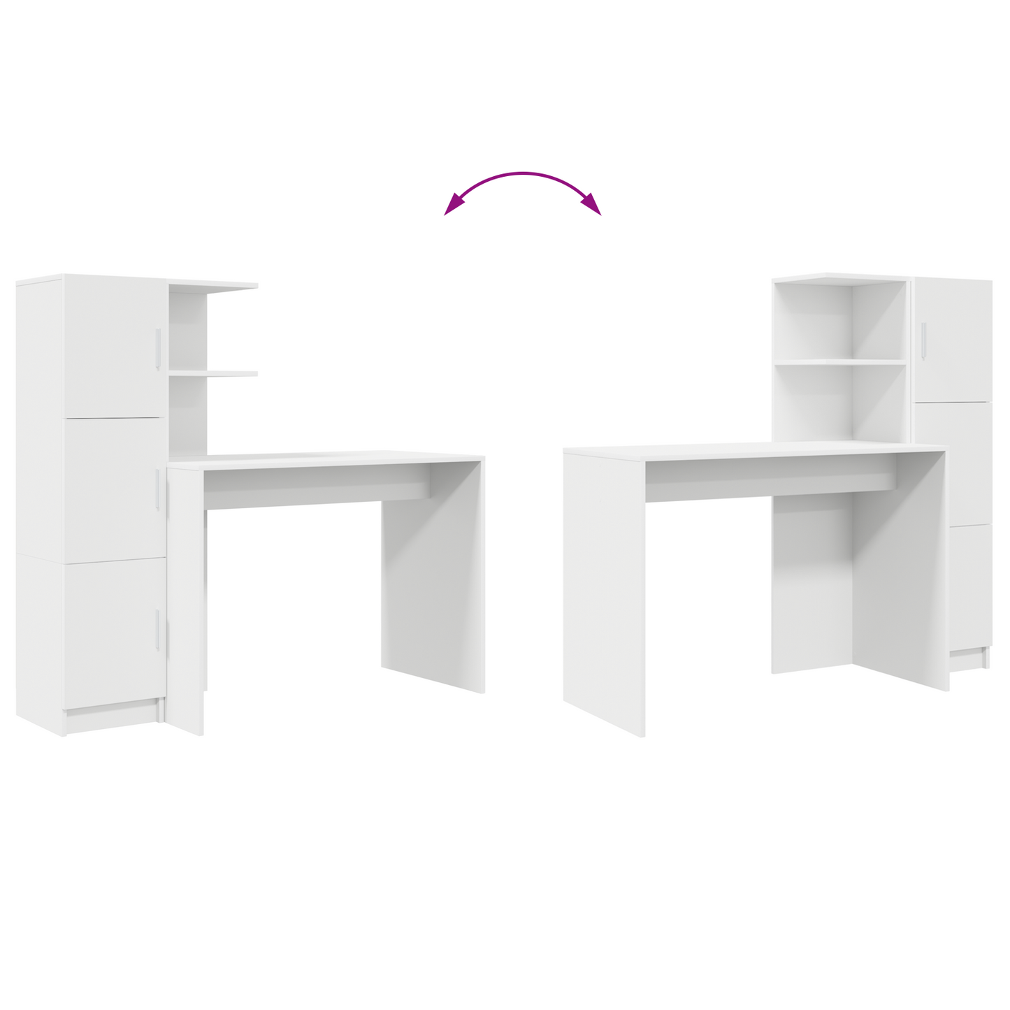 vidaXL Schreibtisch 2 pcs Weiß