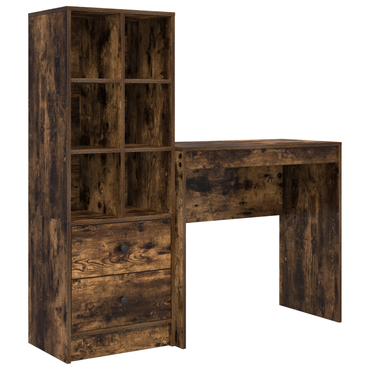vidaXL Bureau avec tiroirs 2 pcs Chêne fumé