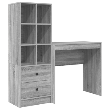 vidaXL Schreibtisch mit Schubladen 2 pcs Graues Sonoma