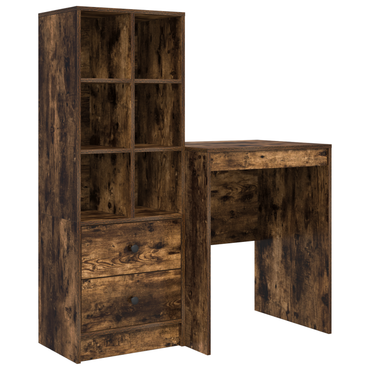 vidaXL Bureau avec tiroirs 2 pcs Chêne fumé