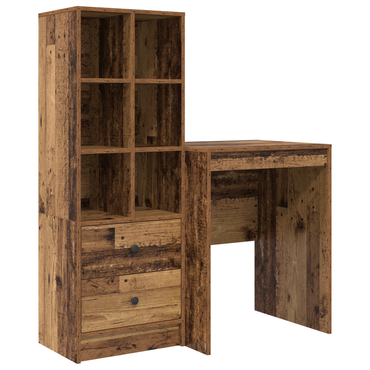vidaXL Schreibtisch mit Schubladen 2 pcs Altholz