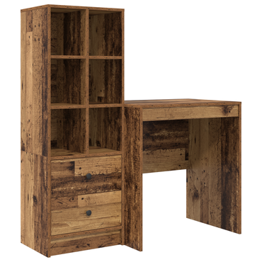 vidaXL Schreibtisch mit Schubladen 2 pcs Altholz