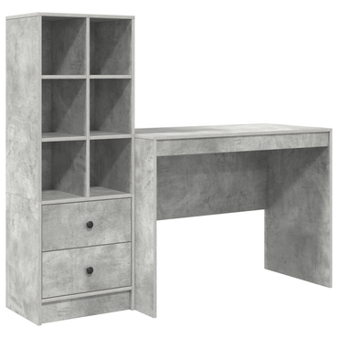 vidaXL Bureaux avec tiroirs 2 pcs Gris béton
