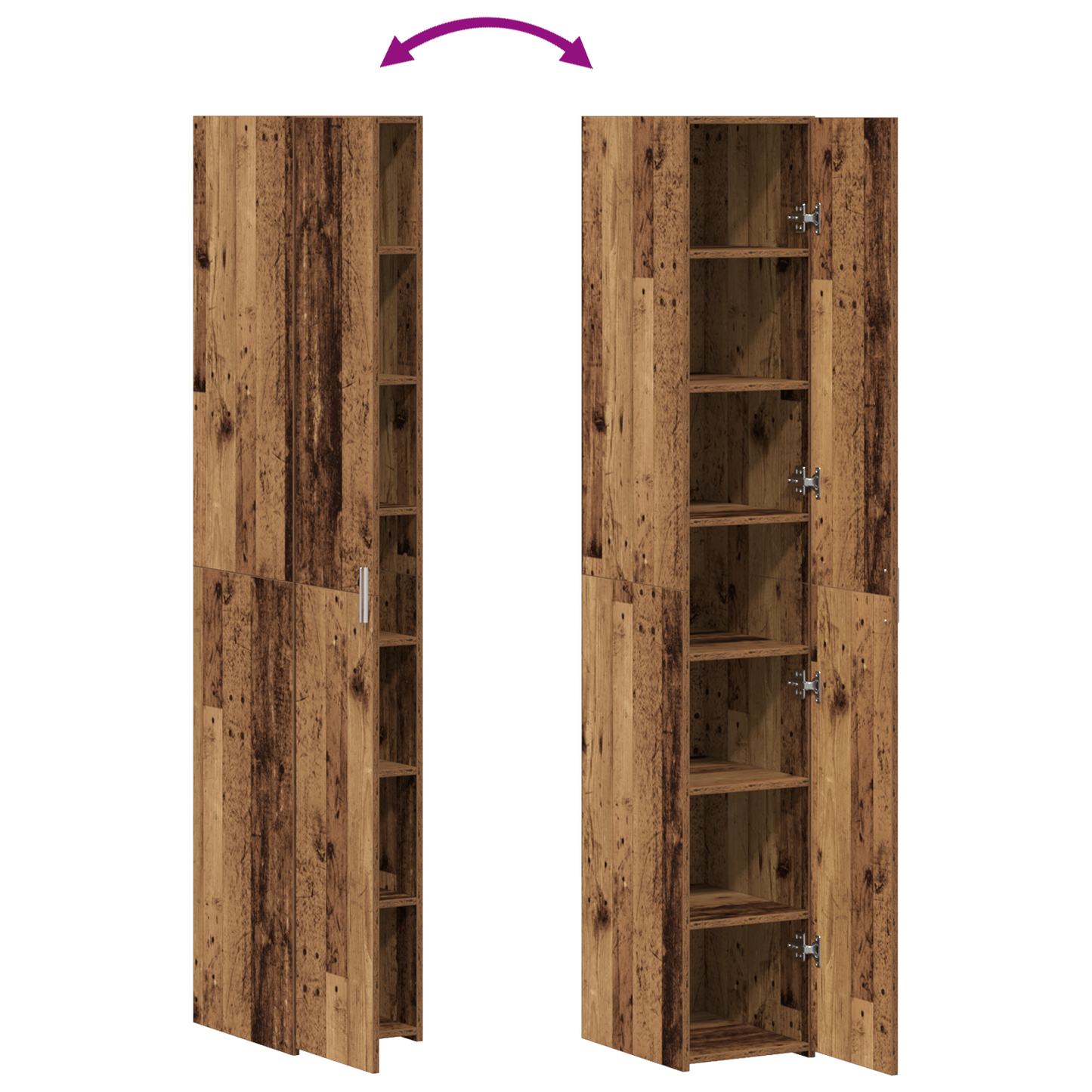 vidaXL Highboard 2 pcs Bois de récupération 30 x 42,5 x 185 cm
