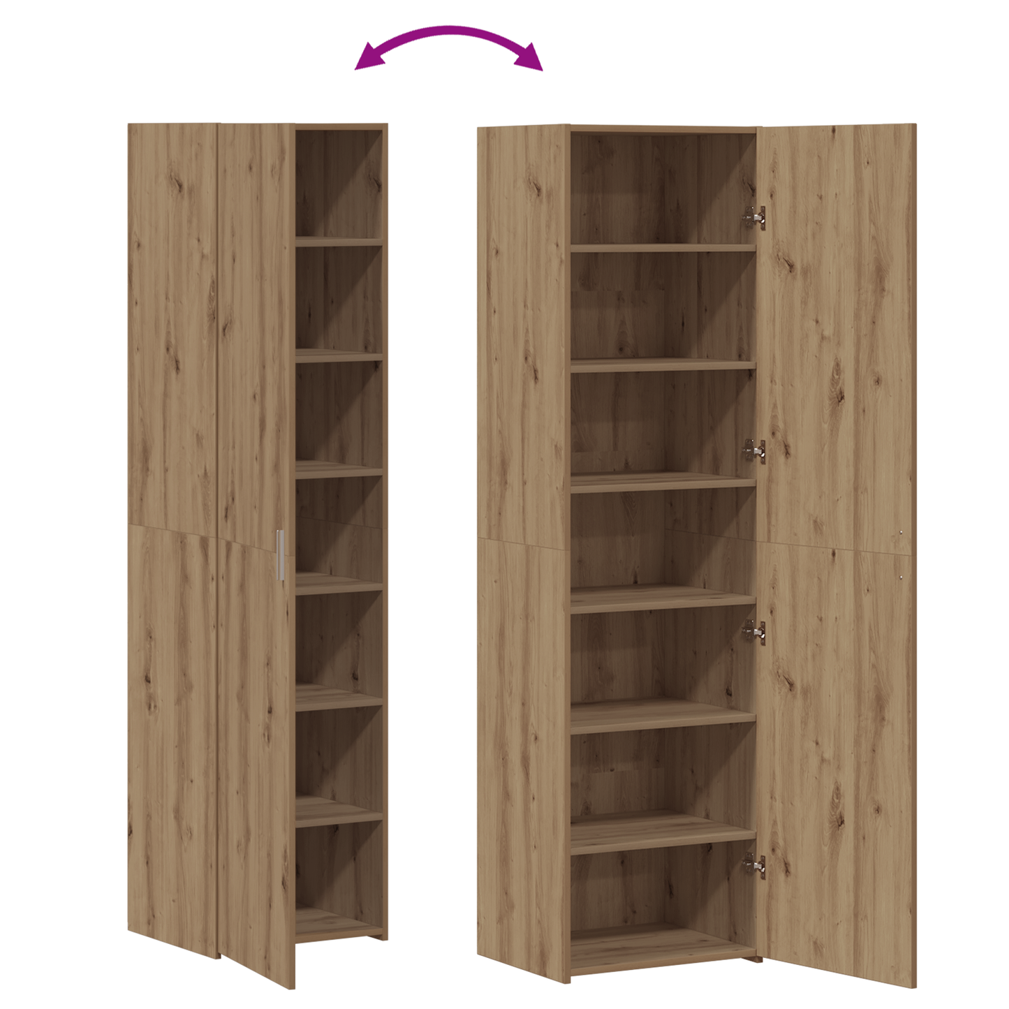 vidaXL Highboard 2 pcs chêne artisan 50 x 42,5 x 185 cm