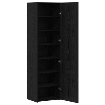vidaXL Bahut haut 2 pcs noir aspect chêne 50 x 42,5 x 185 cm