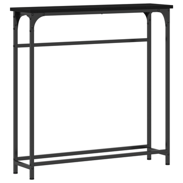 vidaXL Table console avec étagère Noir aspect chêne 75 x 19,5 x 75 cm