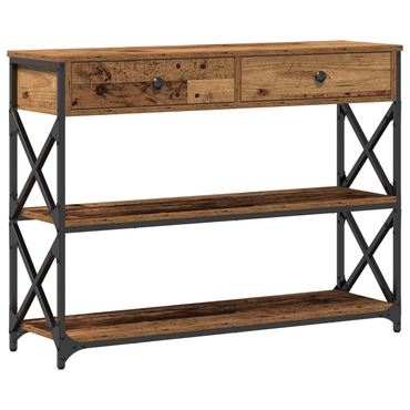 vidaXL Console Table en Bois de Récupération 100 x 28 x 75 cm Bois Lamellé et Métal