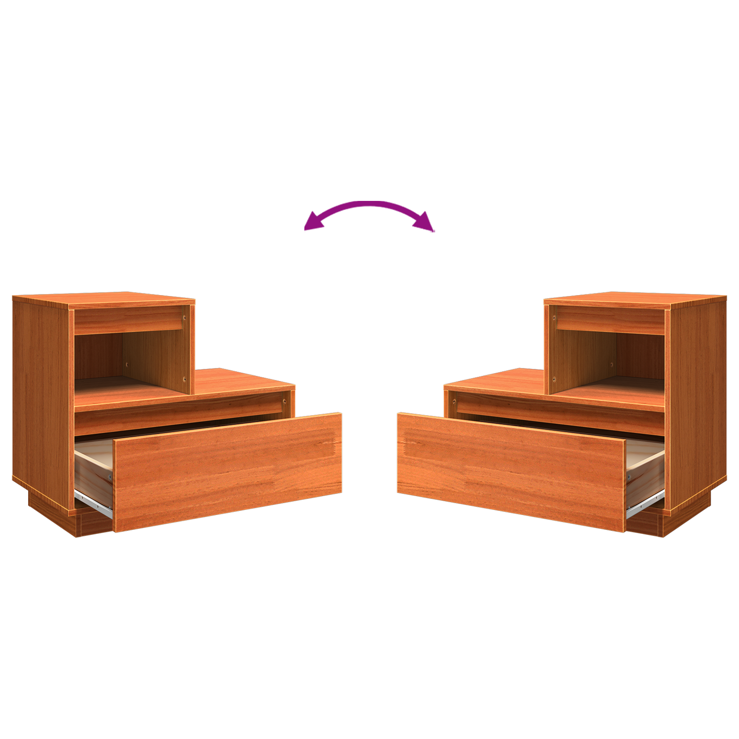 vidaXL Nachttisch 2 pcs Wachsbraun 60 x 34 x 51 cm Holzwerkstoff