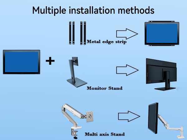RIUIIN 13,3-Zoll-Open-Frame-Touchscreen-Monitor, 1920 x 1080 Pixel Auflösung, 16:9 Seitenverhältnis, wasserdicht, VESA- und Panelmontage, für Kiosksysteme, Automatisierung, POS-Systeme, Verkaufsautomaten, HMI und Digital Signage, 24/7-Betrieb