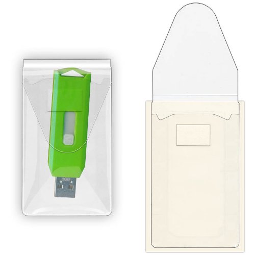 StoreSMART® - USB Flash Drive Holders- Peel & Stick Strip & Resealable Flap - 100-Pack - TL10252-100