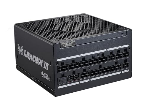 Super Flower Leadex III ATX 3.1 1000W, Cybenetics Platinum, 80+ Gold, 10 Jahre Garantie, ECO-Modus (halblüfterlos), FDB-Lüfter mit Kupferwelle, vollmodulares Netzteil, SF-1000F14GE, Schwarz