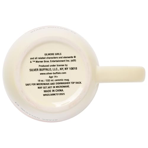 Silberner Buffalo-Keramikbecher „Gilmore Girls“ mit Lukes Logo, 18 Unzen